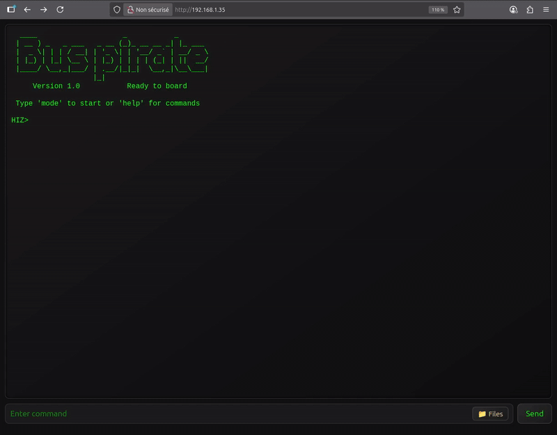 Demo showing the LittleFS file system of the ESP32 Bus Pirate firmware